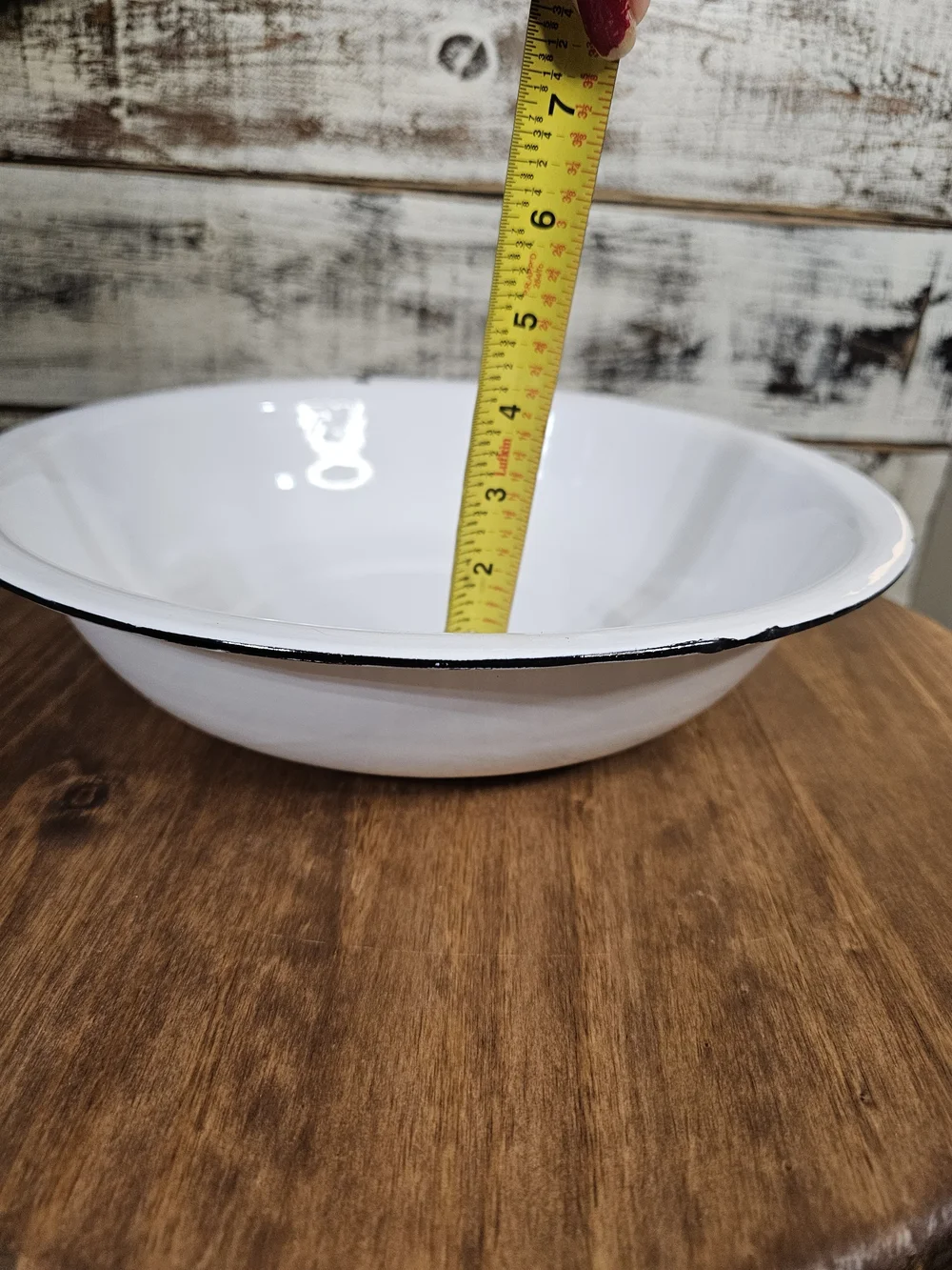 White Enamel Pitcher & Wash Bowl